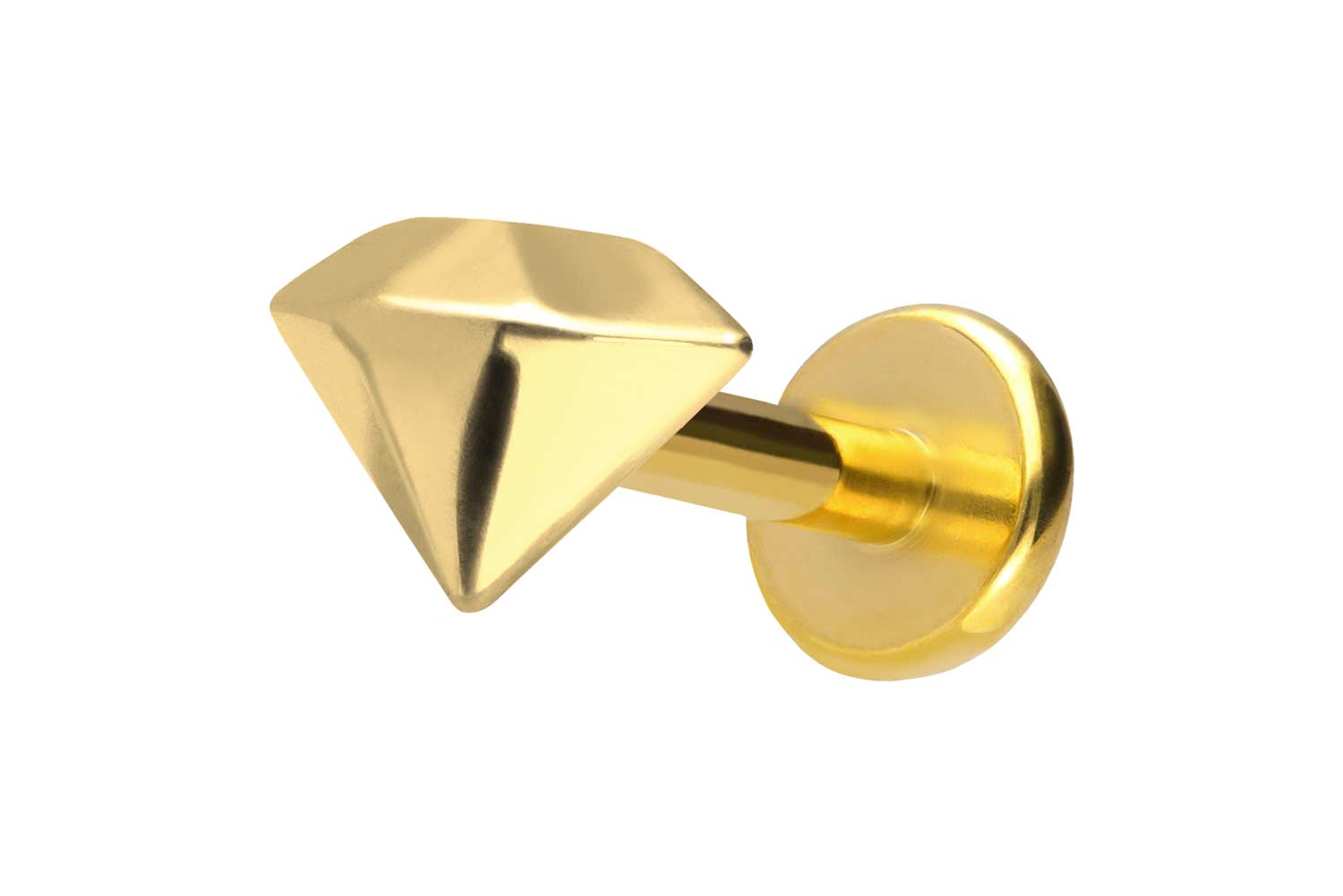 Titan Labret Piercing mit Push Fit DIAMANT